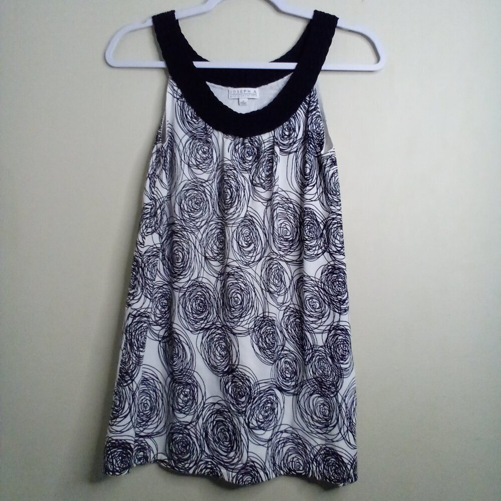 Joseph A Blouse Women S Sleeveless Crochet Trim Pattern Black White